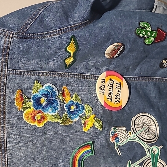 Cavalini sz 1X denim personalized jacket buttons Agust D - Picture 11 of 15